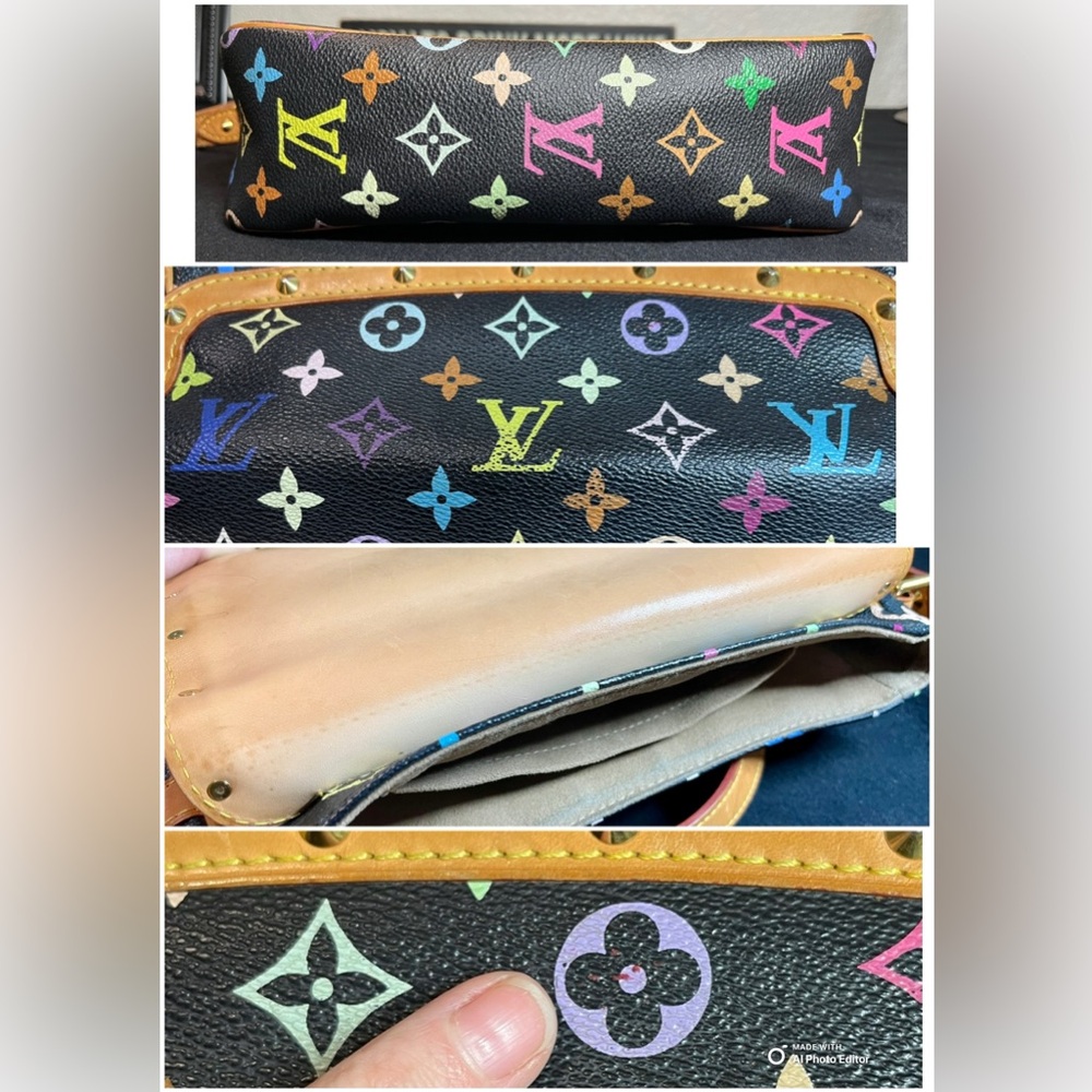 ✨Louis Vuitton✨ Vintage Limited Edition LV Murakami Sologne Saddle Bag Black EUC - Picture 8 of 16